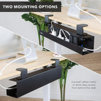 Mount-It! Under Desk Cable Management Tray – Clamp-On No-Drill Metal Cable - Image 7