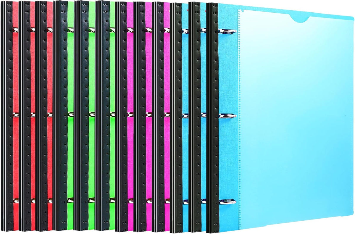 MAKHISTORY Telescoping 3 Ring Binder-12PCS, Flexible Binder