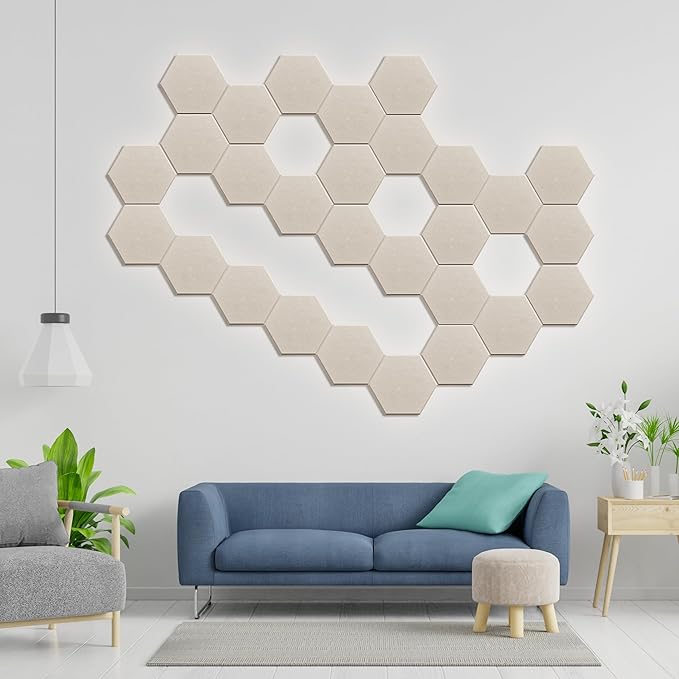 Hexagonal Acoustic Panels-12 Pack High-Density Sound Absorbing Panels - Image 5