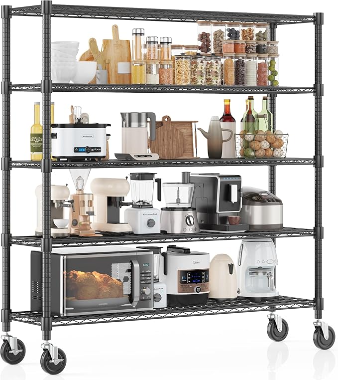 Homdox 5 Tier Heavy Duty Metal Wire Shelving by HOMDOX