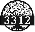 Tree Of Life Metal Wall Art Address Plaque, Custom House Address Plaques Sign by HYTSIGN