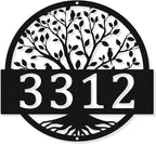 Tree Of Life Metal Wall Art Address Plaque, Custom House Address Plaques Sign by HYTSIGN
