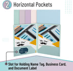 Mr. Pen- Plastic Folders with Pockets, 5 pcs | Aesthetic File Folder with Business Card Slot, 2-Pocket Folder, Back to School, Office, Filing Supplies