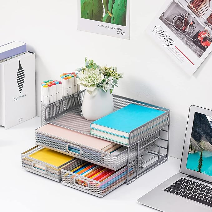 Marbrasse 3 Tier Mesh Desk Organizer - Image 2