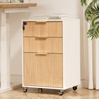 3 drawers fluted mobile file cabinet with lock, main product view