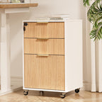 3 drawers fluted mobile file cabinet with lock, main product view