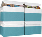 Bagnizer Large 22 Quart Linen Fabric Foldable Storage Bin Cube Organizer Basket by Bagnizer