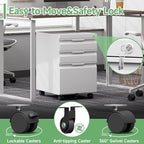 LONGLINK 3 Drawer Mobile File Cabinet - Image 6