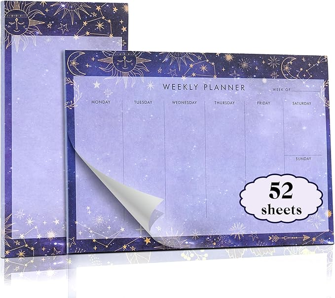 Undated Weekly Planner Notepad 10x7 To Do List Note Pad 52 Weekly Desk Planner by Yoment-Enjoyyourmoment