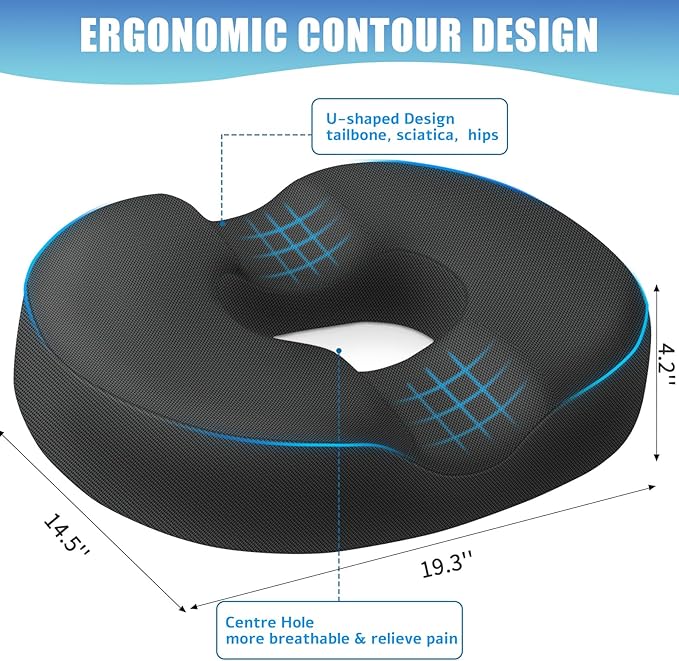 BlissTrends Donut Pillow Seat Cushion, Donut Chair Cushions - Image 2