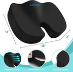 Office Chair Seat Cushion, Cooling Gel Enhanced Memory Foam Cushion - Image 3