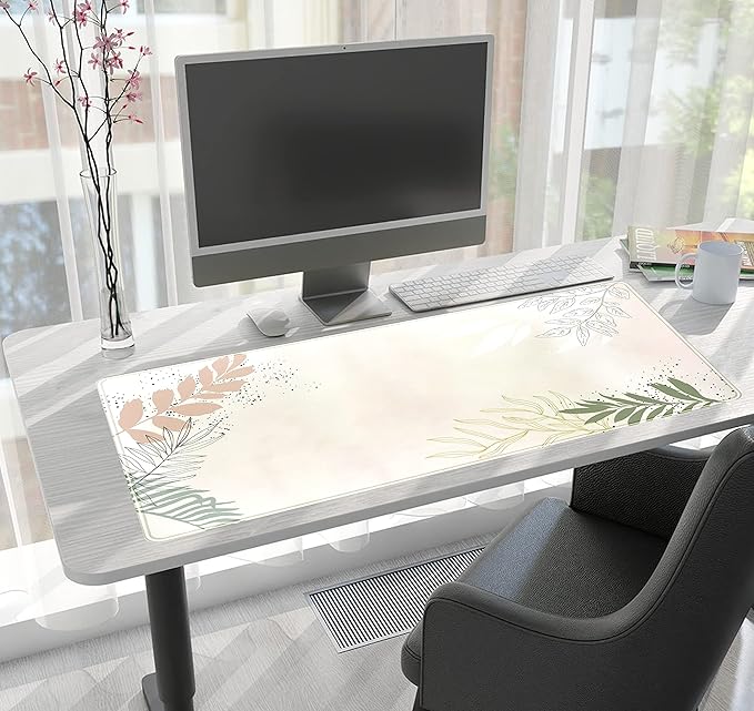 Boho Mouse Pad - Pastel Abstract Desk Mat - Matcha Green - Aesthetic Office - Image 6