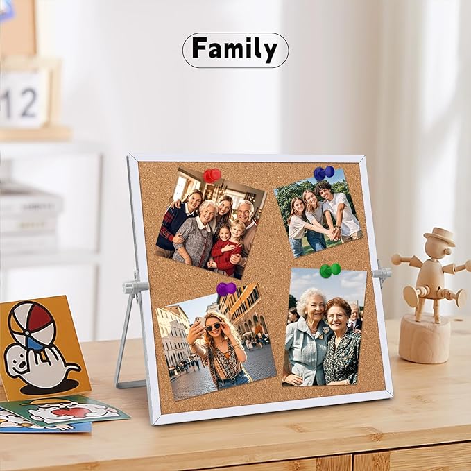 kdafio 11.81"×11.81" Cork Board Bulletin Board, Double Sided Pin Board - Image 6