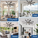 large ceiling fans with lights: modern 72 inch shown in use
