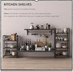 4NM No Assembly Folding Bookshelf Storage Shelves 3 Tiers Vintage Bookcase - Image 4