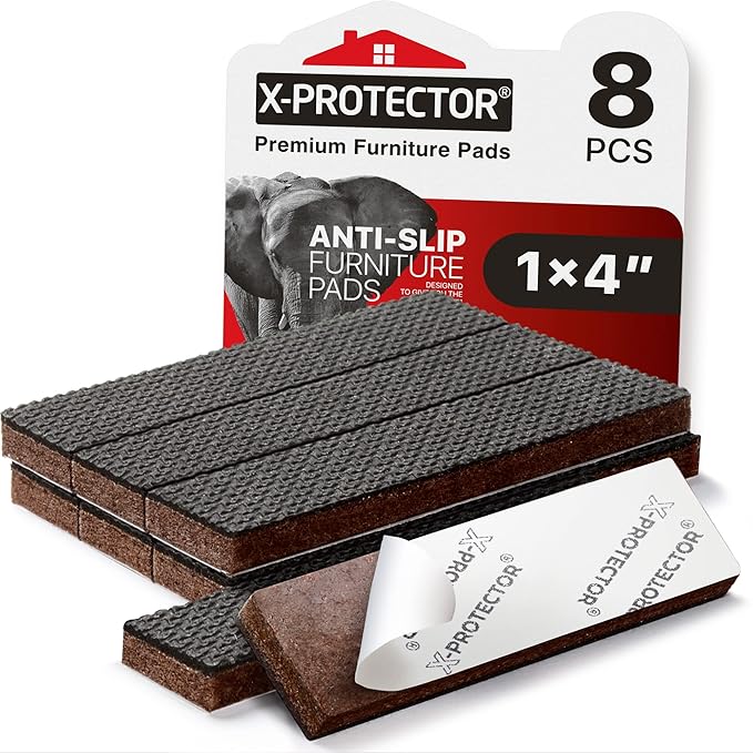 X-PROTECTOR Non-Slip Furniture Pads 8 PCS 1” x 4” by X-Protector