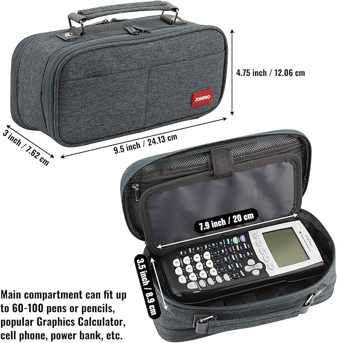 JOINPRO Pencil Case, Large Capacity Pencil Case Organizer; Double Zipper - Image 2