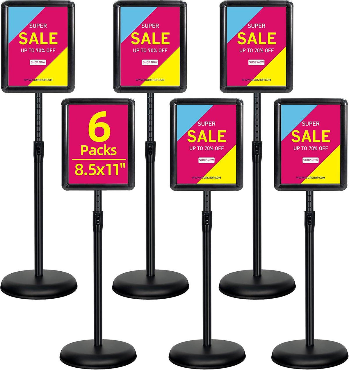 6-packs sign holder stand for display 8.5x11 inch, main product view
