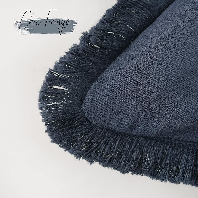 Foindtower Set of 2 Decorative Linen Fringe Throw Pillow Covers Cozy Boho - Image 3