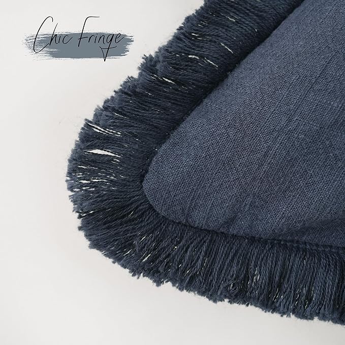 Foindtower Set of 2 Decorative Linen Fringe Throw Pillow Covers Cozy Boho - Image 3
