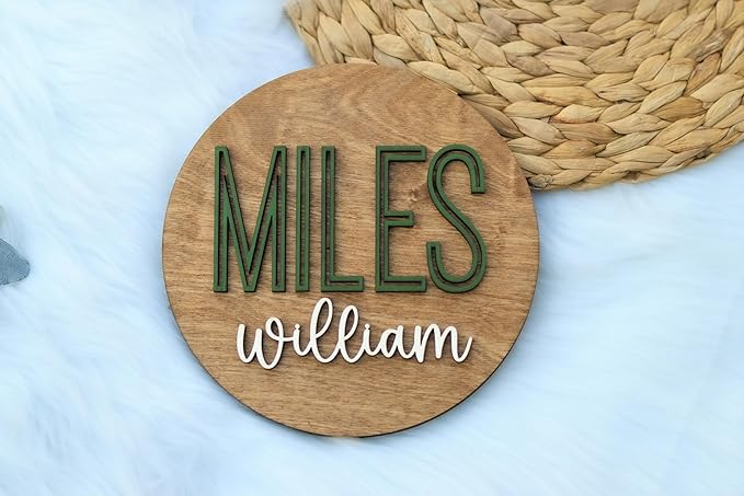 Custom Round Nusery Name Sign, Personalized 3D Baby Name Announcement Sign - Image 6