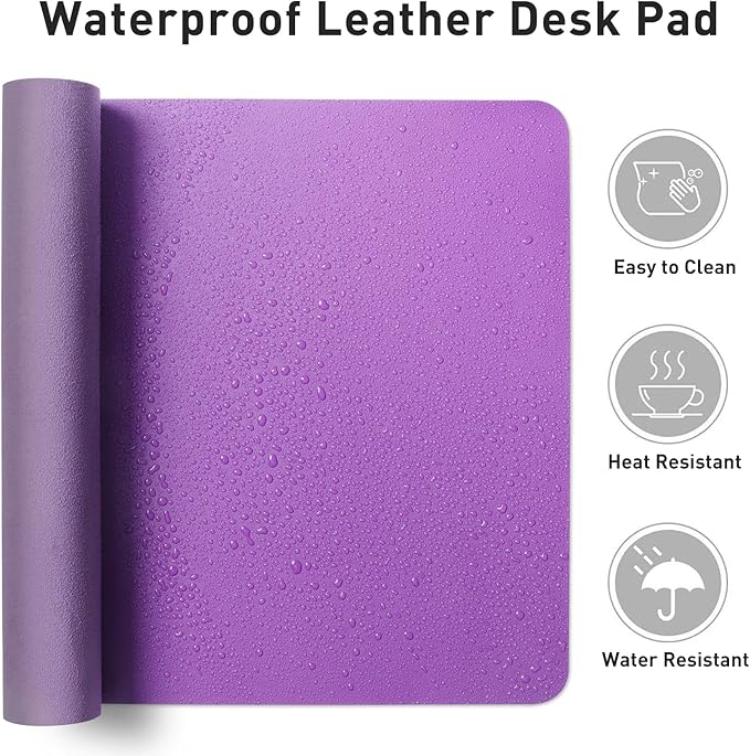 Aothia Leather Desk Pad Protector, Office Desk Mat, Large Mouse Pad, Non-Slip - Image 7