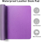 Aothia Leather Desk Pad Protector, Mouse Pad, Office Desk Mat, Non-Slip PU - Image 6
