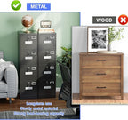 SUXXAN 4 Drawer File Cabinet, Metal Vertical Black Filing Cabinets - Image 9