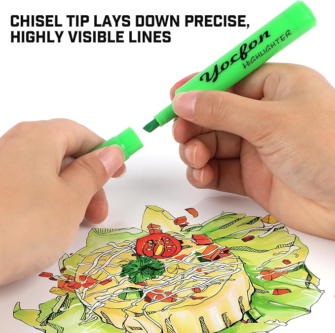 Yocfon Highlighters 90 Pack, Chisel Tip, Tank Style Highlighters Assorted - Image 7