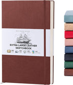 Beechmore Books A3 Sketchbook – 11.7x16.5 Premium Vegan Leather Bound Large by BeechmoreBooks
