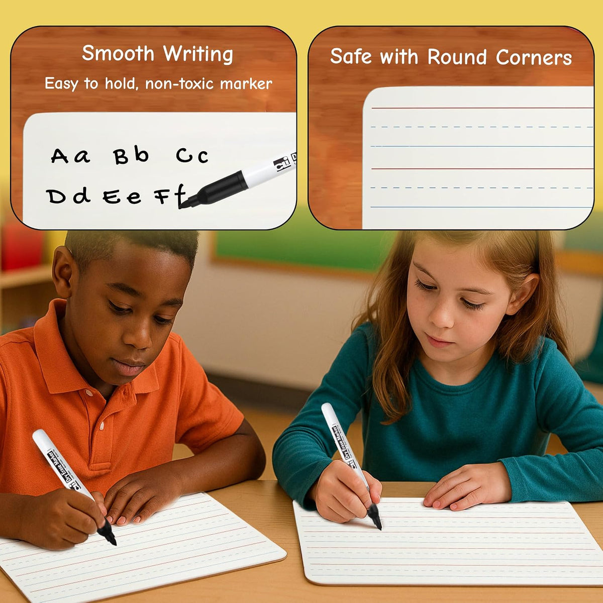 Charles Leonard Dual-Side Mini Dry Erase Boards, Classroom Pack of 12