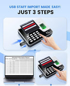 NGTeco Fingerprint & PIN Biometric Time Clock, Standalone Punch Machine - Image 3