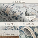 GENIMO 6x9 Area Rugs for Living Room, Machine Washable Non Slip Vintage Rugs - Image 7