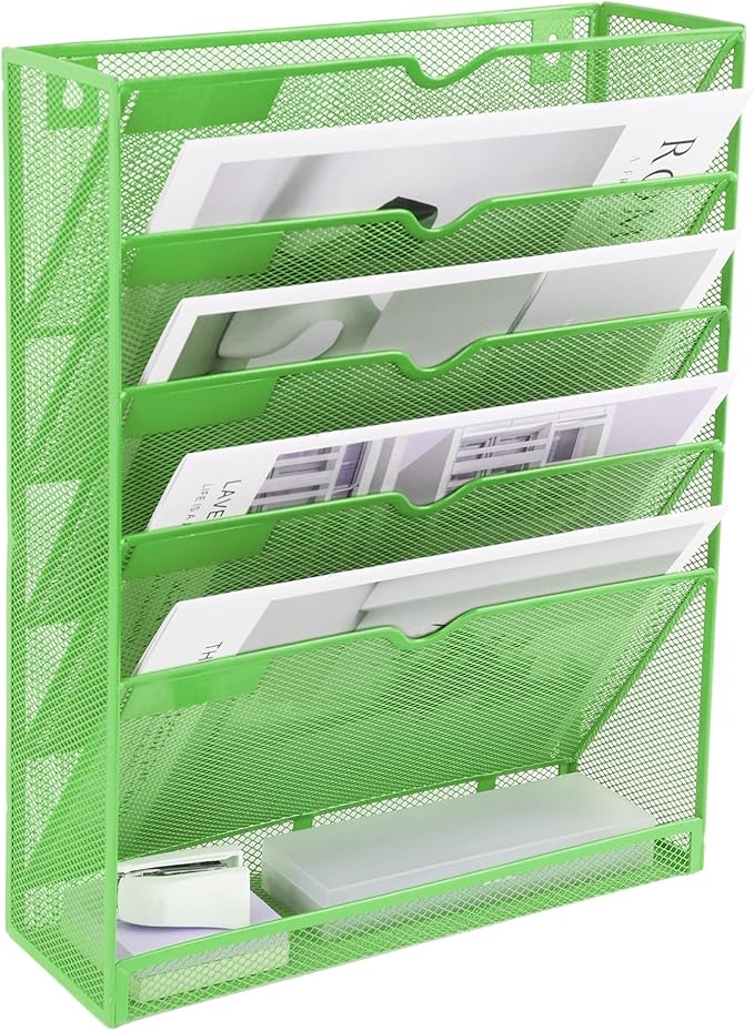 EASEPRES 6 Tier Mesh Hanging Wall File Organizer, Desk Vertical Mail Paper - Image 8