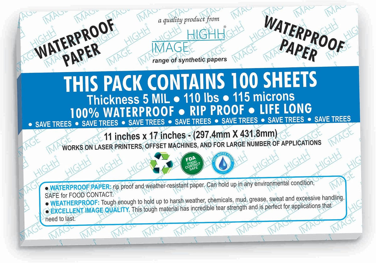 premium waterproof synthetic paper 5 mil 110lb 11, main product view