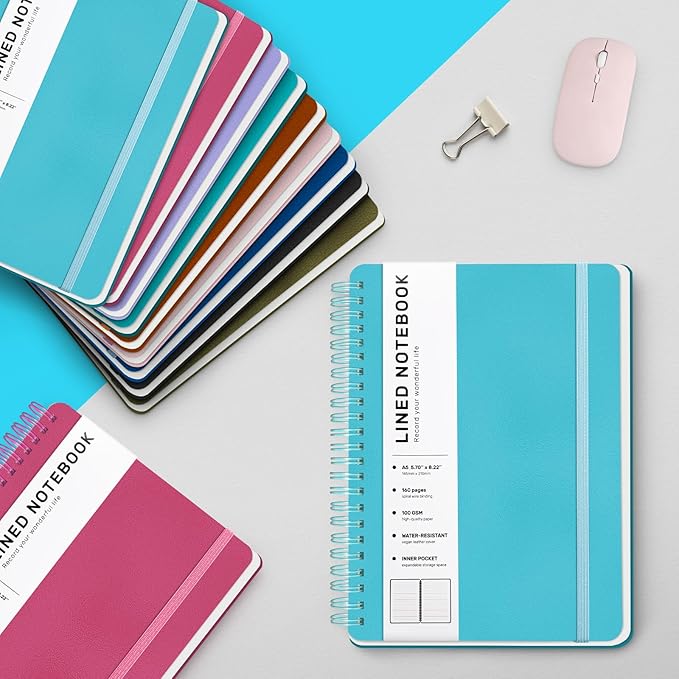 Light Blue Lined Spiral Journal Notebook - Image 6