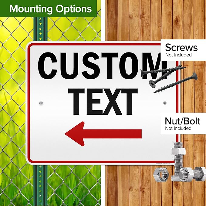 Custom Arrow Directional Sign, Left Arrow, 24x30 Inches, 3M EGP Reflective - Image 5