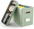 Oterri File Organizer Box with Lid, Hanging Filing File Box with Mesh Pocket by Oterri