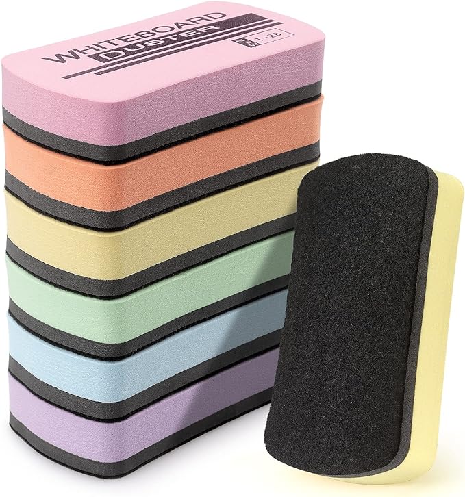 Tamaki 6 Pack Dry Erasers for White Board Magnetic Whiteboard Eraser, Pastel by Tamaki