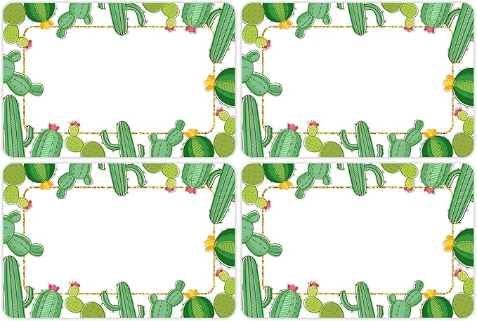Wonmon 200 PCS Cactus Name Tags Stickers, Self Adhesive Cute Cactus Name Tag by wonmon
