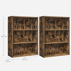 VASAGLE Set of 2 Bookshelves, 23.6 Inches Wide, 3-Tier Open Bookcases - Image 3