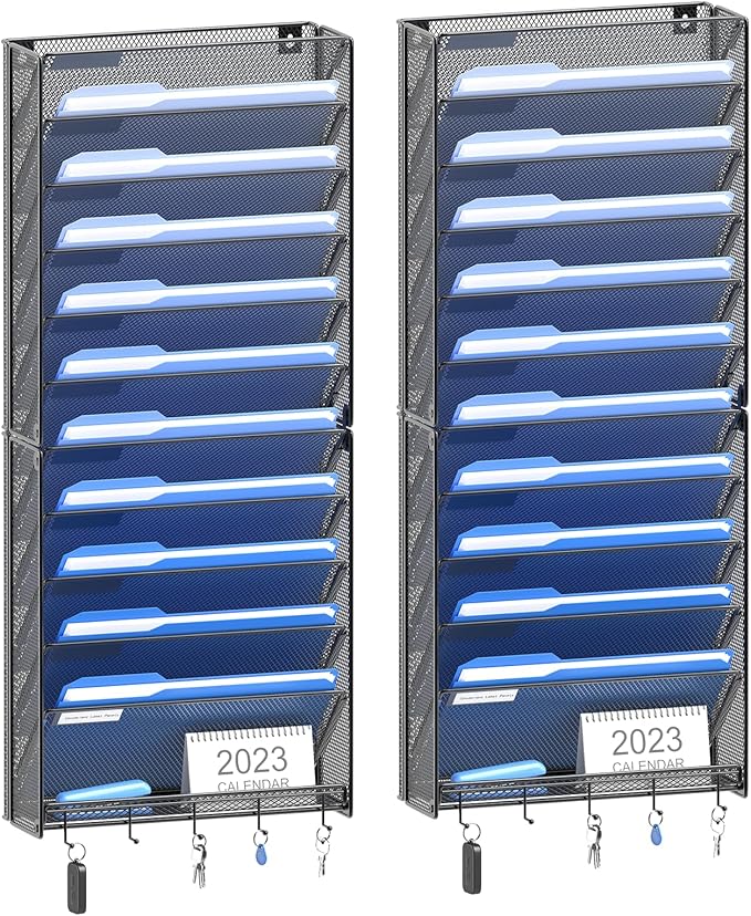 OUTWOLF 2Pack 12 Tier Hanging Wall File Organizer by OUTWOLF