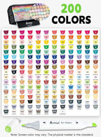 AEDAGA 200 Colors Alcohol Markers - Image 4