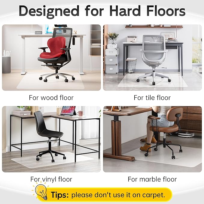 HOMEK Office Chair Mat for Hardwood Floor, Easy Glide, Protects Hard Surfaces - Image 7