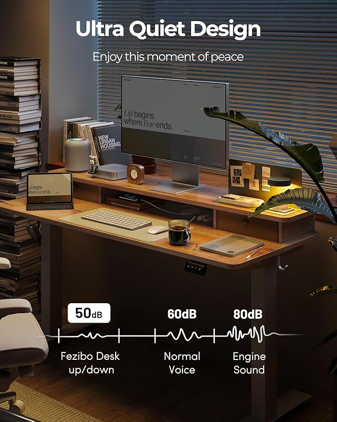 FEZIBO 60 x 24 Inch Height Adjustable Electric Standing Desk - Image 9