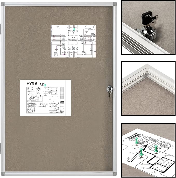 BEST BOARD Enclosed Bulletin Board Lockable Display Case Message Board - Image 6