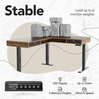 HUANUO Electric L Shaped Standing Desk, 63″x55″ Height Adjustable Corner - Image 7