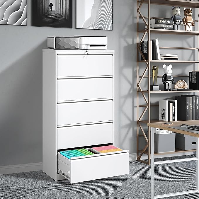 FLIXELIO 5 Drawer Metal Office Storage Filing Cabinet - Image 2