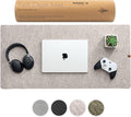 Nordik Large Felt Desk Mat – Stone Oat Beige – 35 x 17 inch – Computer Desk Mat by NordikByDesign