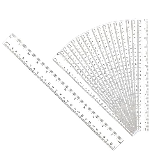 30PCS Clear Ruler Plastic Rulers 12 Inch, by DSUWAZU
